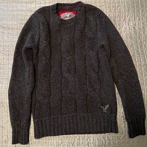 American Eagle Crewneck Wool Sweater Cable Knit Men's Small